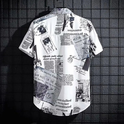 Kurzarm-Strandhemd für Herren mit Print – Leichtes, tropisches Freizeit-Sommertop