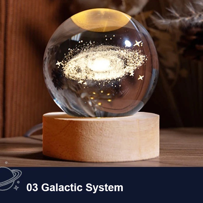 USB LED Galaxy Crystal Ball 3D Nightlight