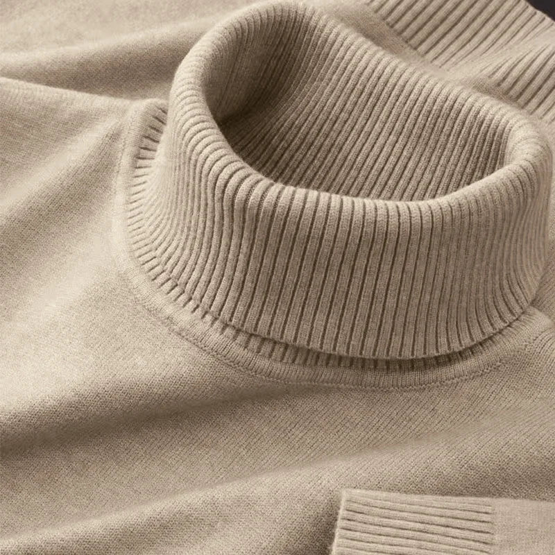 Damen-Winterpullover mit Rollkragen, einfarbig, gestrickt 