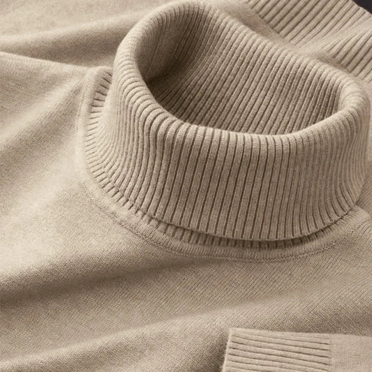 Women's Solid Color Knitted Winter Turtleneck Sweater