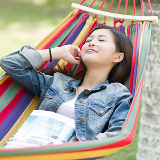 Outdoor Lightweight Hanging Swing Canvas Hammocks