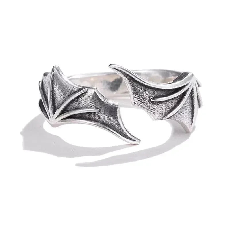 Unisex Gothic Adjustable Angel Wings Ring