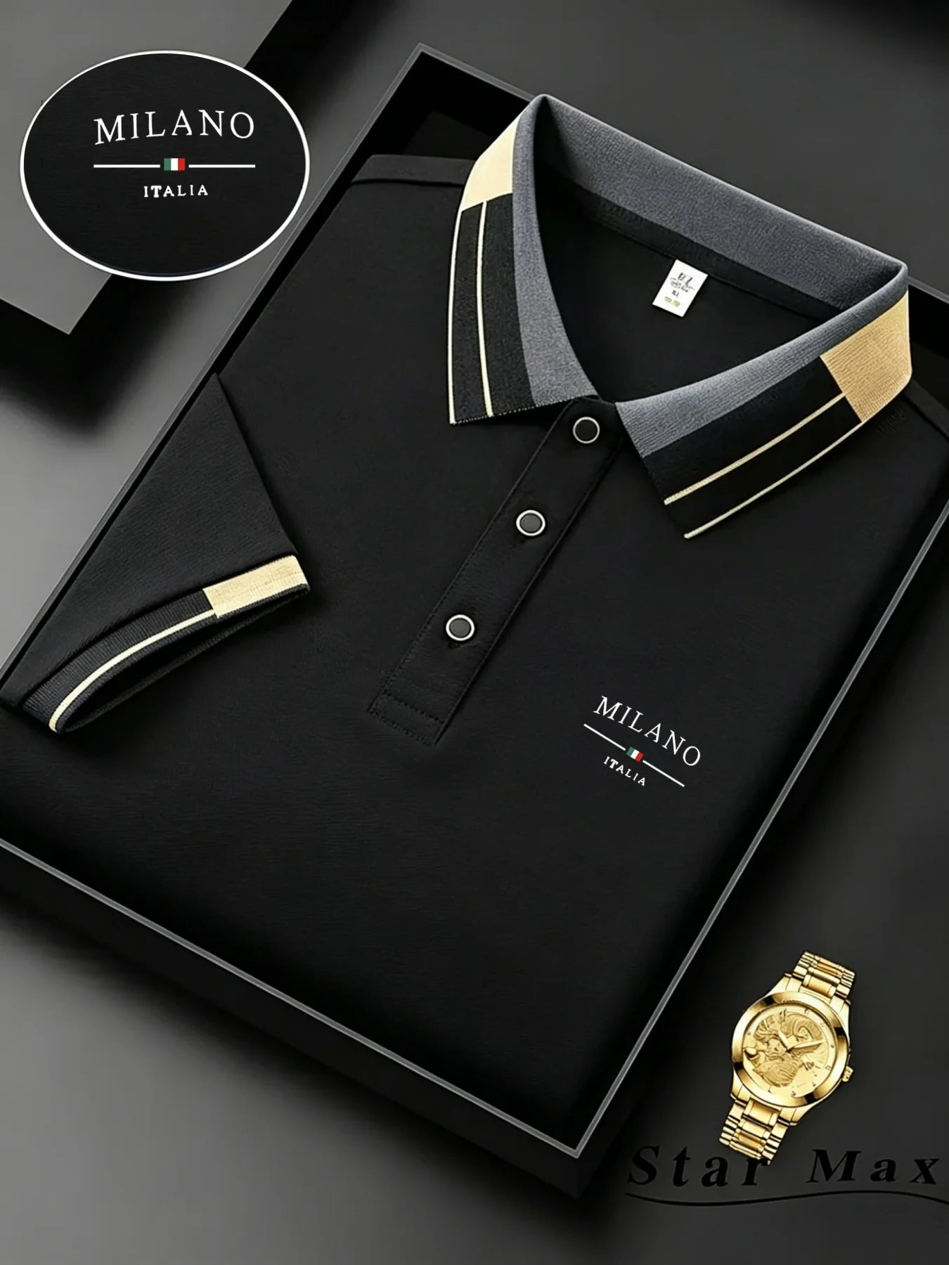 Men's Horse Embroidery Milan Style Summer Polo Shirt