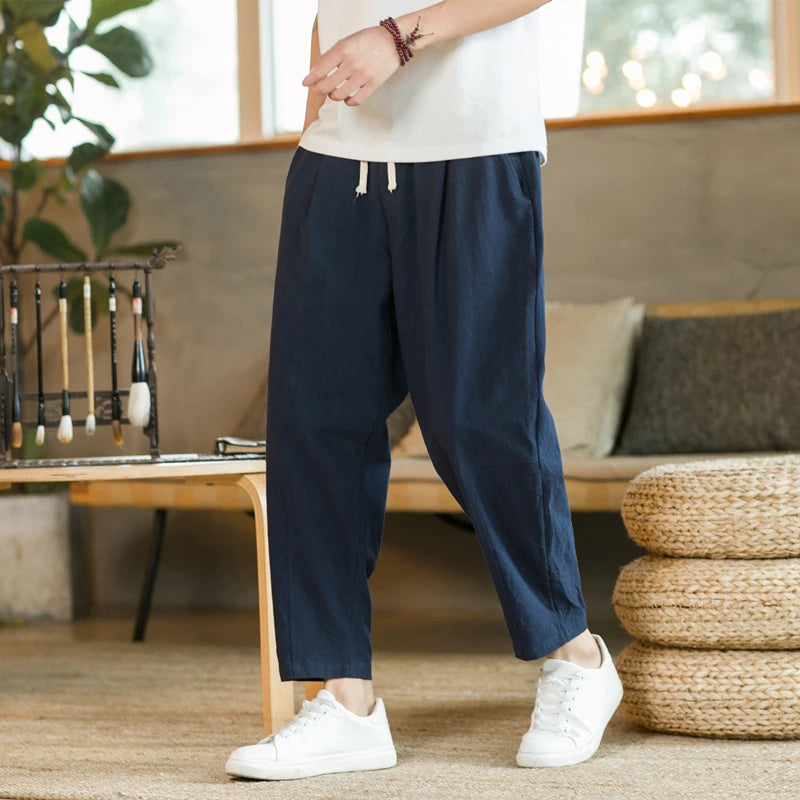 Summer Cotton-Linen Casual Trousers