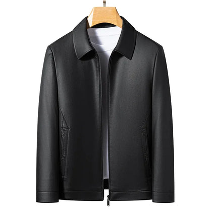 Autumn & Winter Men Stand Collar Leather Jacket