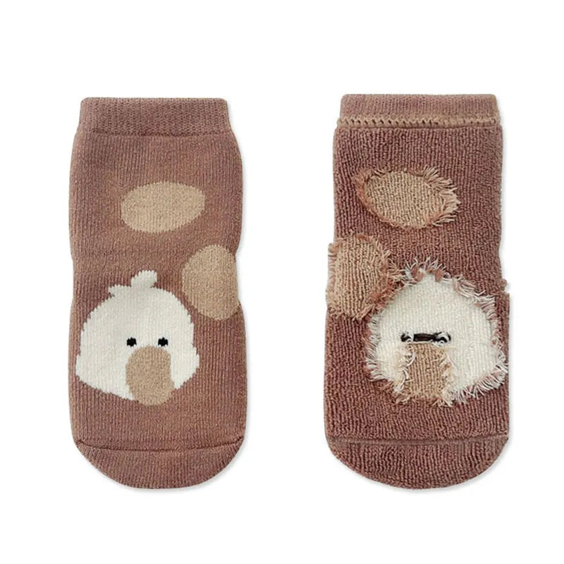 5 Paar warme Cartoon-Boden-Babysocken