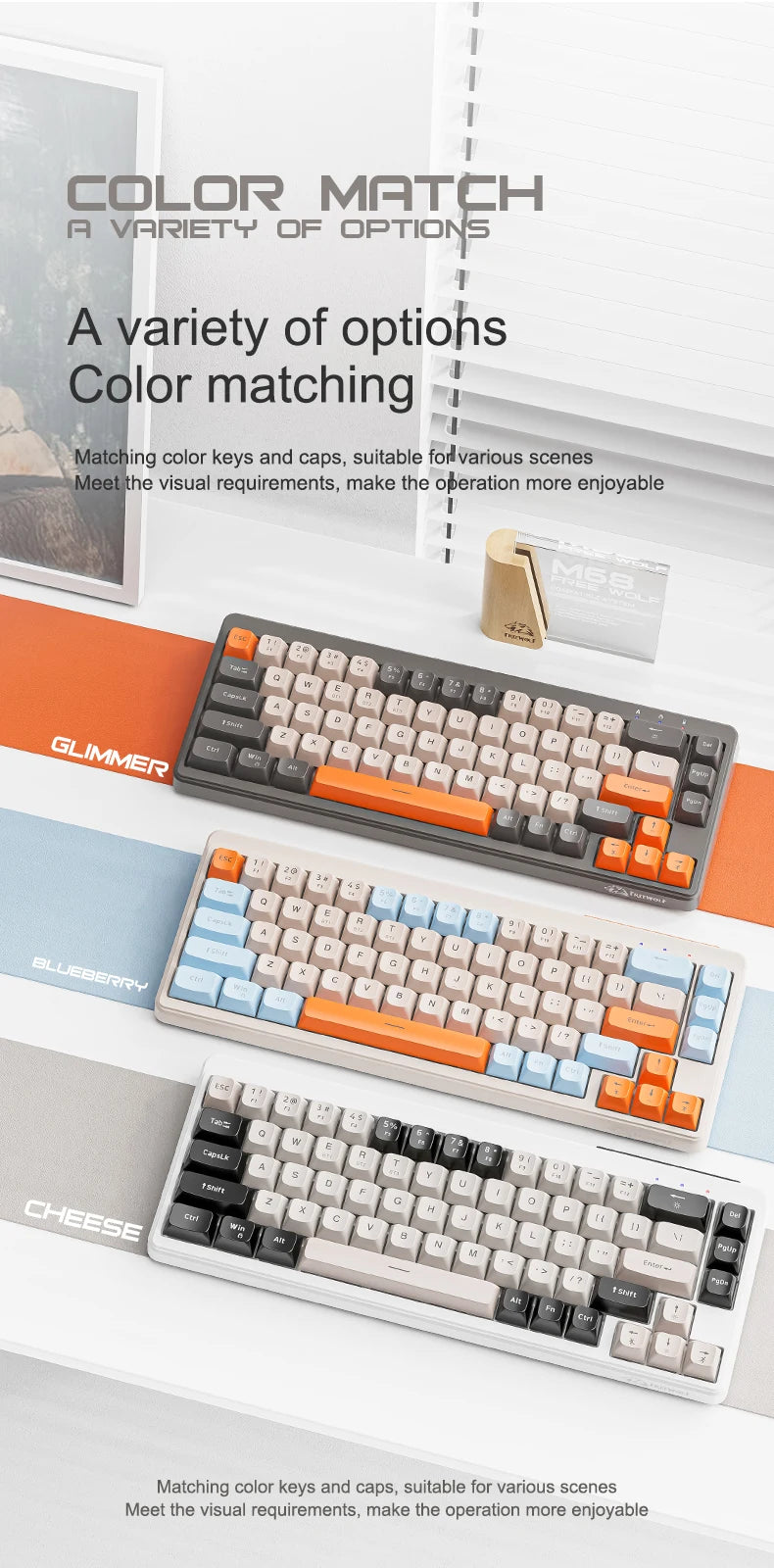 Kabellose mechanische Tastatur, Bluetooth, Dualmodus, Hot-Swap-fähig, Mini, 68 Tasten, roter Schalter, für PC, PS4, Xbox, iPhone, iPad