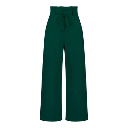 Women's Wide Leg Y2k Trousers - Elastic Waist Long Pants