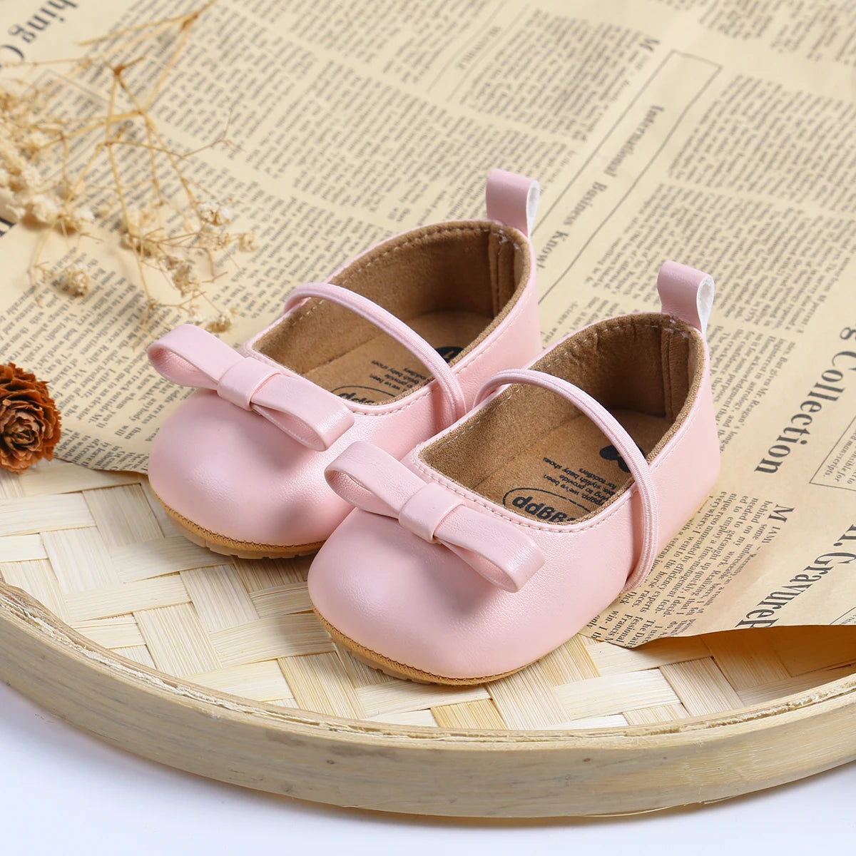 Flache Baby-Prinzessin-Schuhe mit Schleife