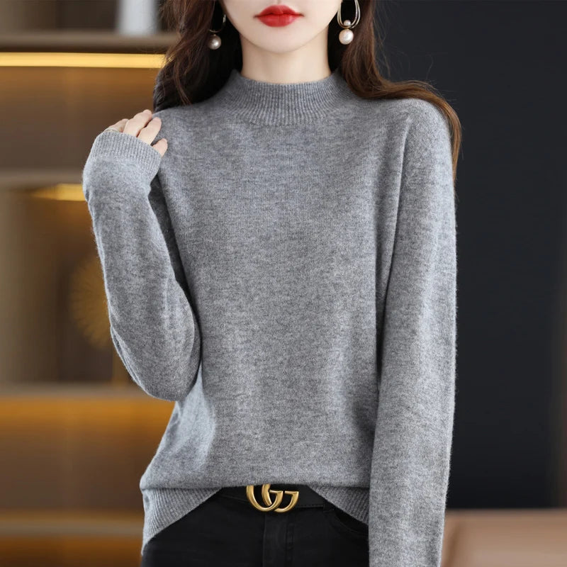 100% Pure Wool Half-Neck Pullover