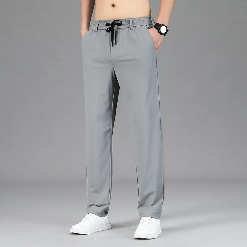 Men’s Ice Silk Quick Dry Pants – Lightweight Breathable Summer Casual Sweatpants