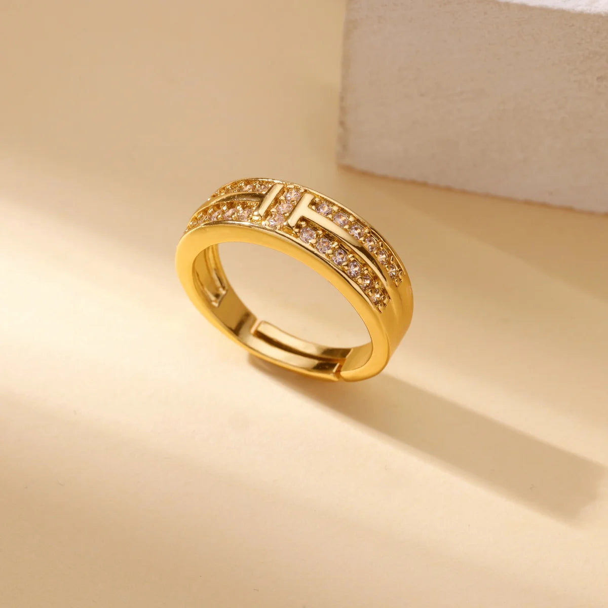 Women's Open Geometric Zircon Engagement Rings