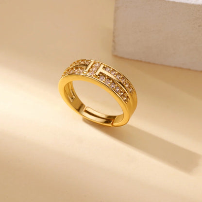 Women's Open Geometric Zircon Engagement Rings