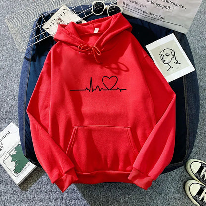 Lässiger bedruckter lockerer Hoodie - Frühlings-Streetwear-Pullover