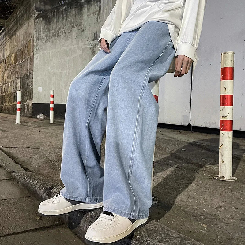 Jean baggy taille élastique pour hommes