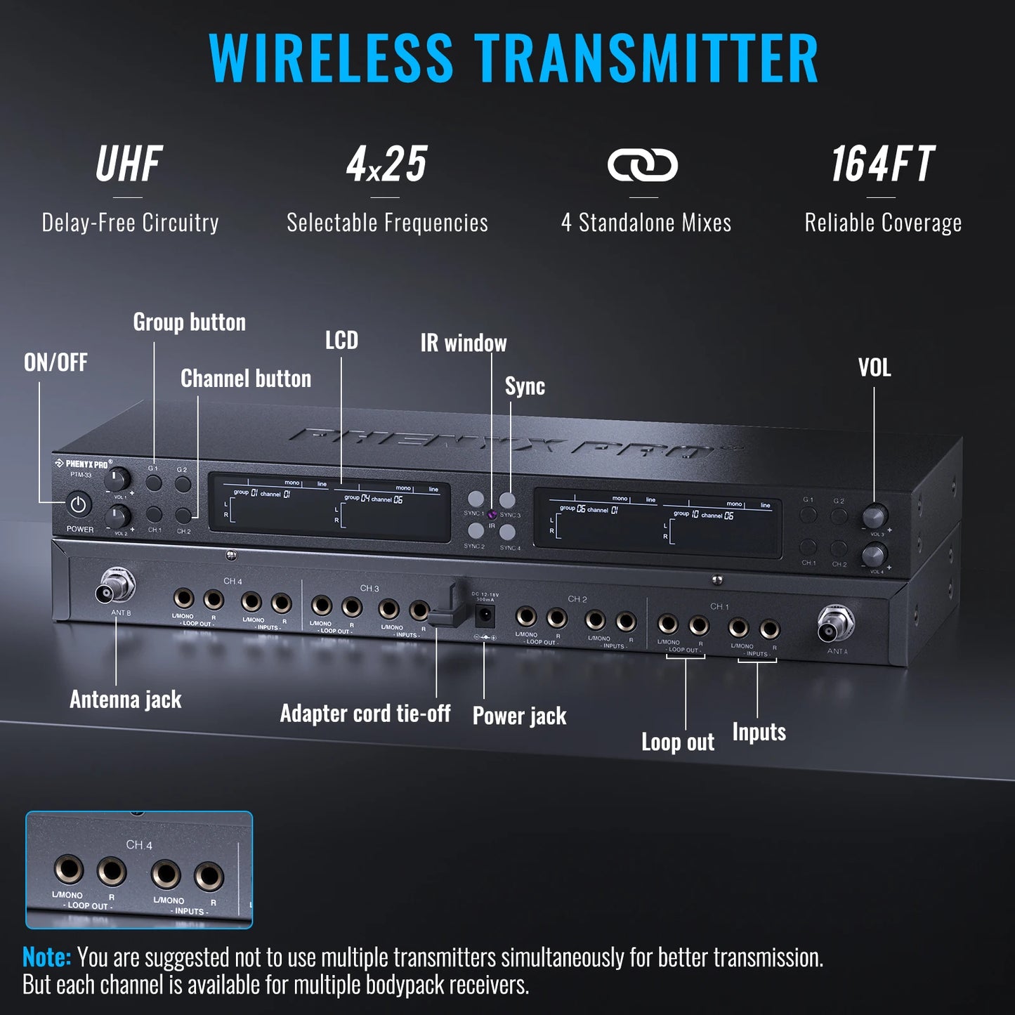 Phenyx Pro Quad-Channel-Drahtlosmonitorsystem