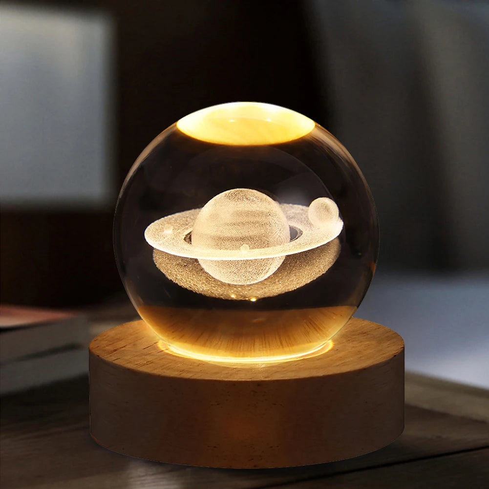 Veilleuse 3D boule de cristal galaxie LED USB