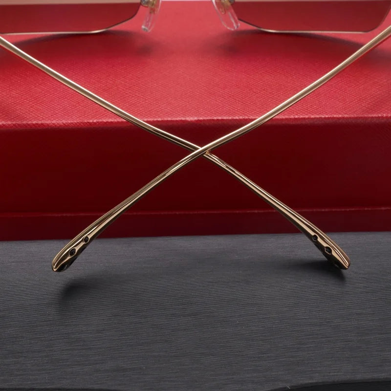 Randlose rechteckige Sonnenbrille für Damen