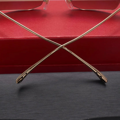 Randlose rechteckige Sonnenbrille für Damen