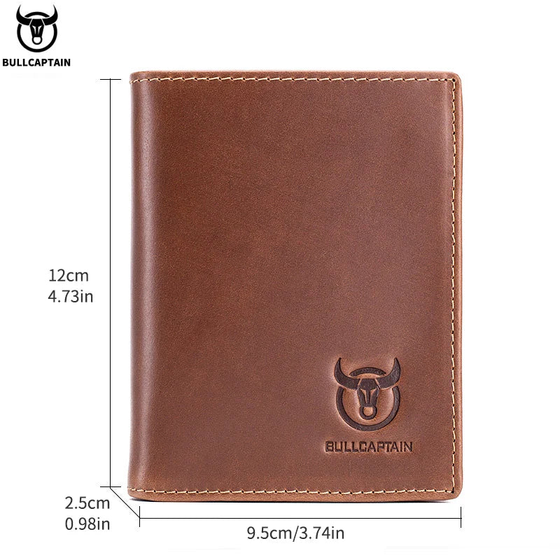 Men’s Genuine Leather RFID Blocking Wallet – Large Capacity Multi Card Holder Bifold