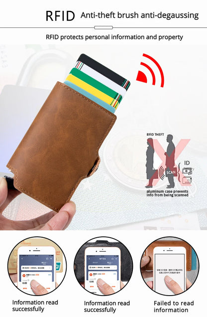 Slim RFID-Blocking Wallet With Pop-up Money Clip