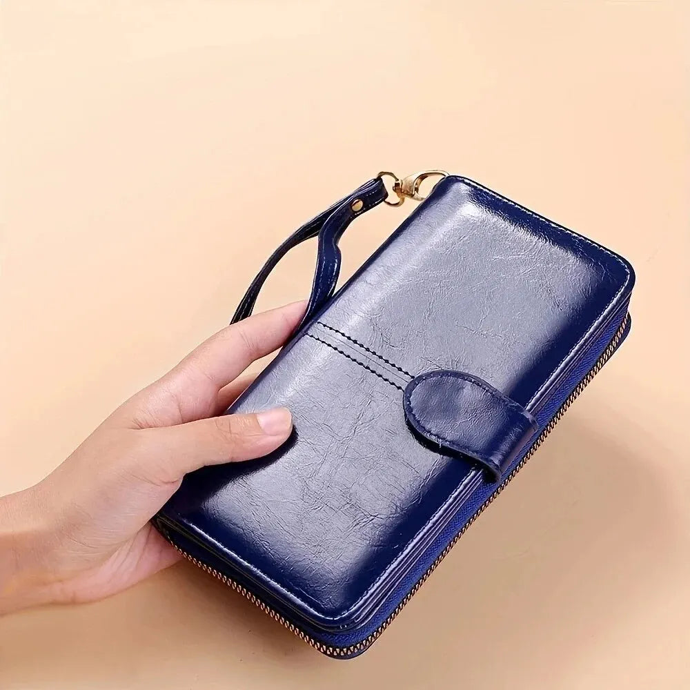 Women’s PU Leather Wristlet Wallet Large Capacity Phone Clutch Purse