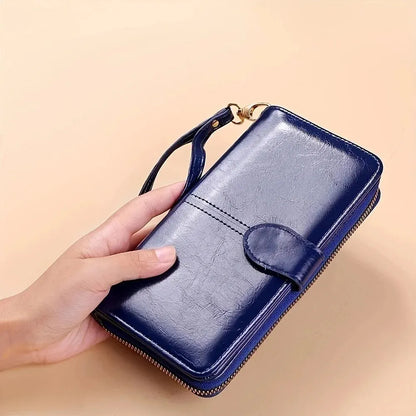 Women’s PU Leather Wristlet Wallet Large Capacity Phone Clutch Purse