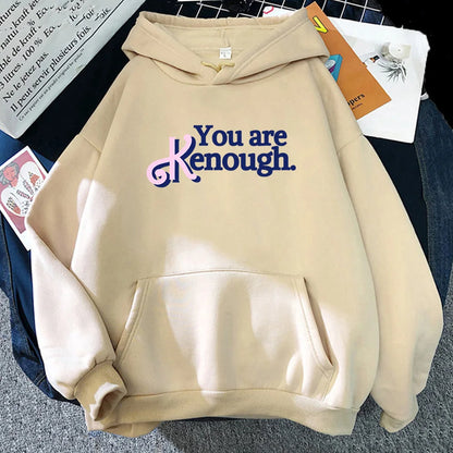 Kenough Letter Print Pink Long Sleeve Hoodies