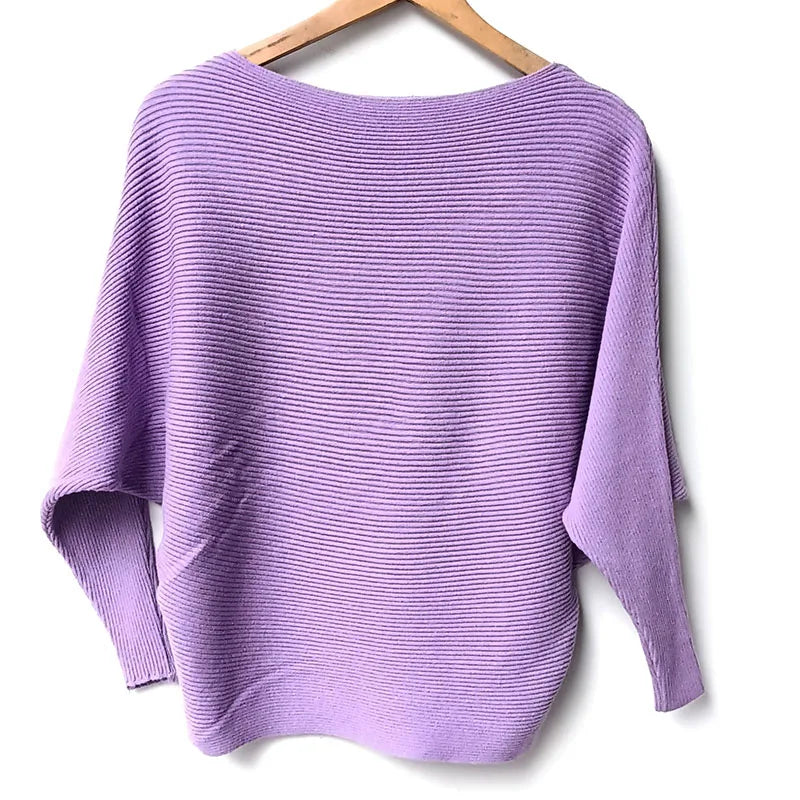 Gestreifter Damen-Strickpullover – Locker geschnittener, lässiger Langarm-Winterpullover