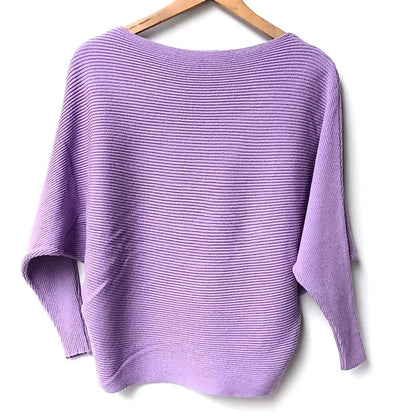 Gestreifter Damen-Strickpullover – Locker geschnittener, lässiger Langarm-Winterpullover