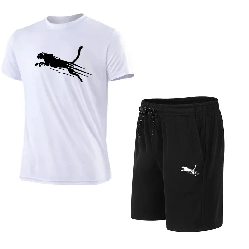 Men's Summer Breathable Mesh Running Tracksuit