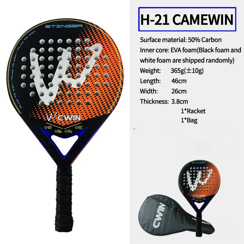 Raquette professionnelle souple en EVA pour adultes, en fibre de carbone. 