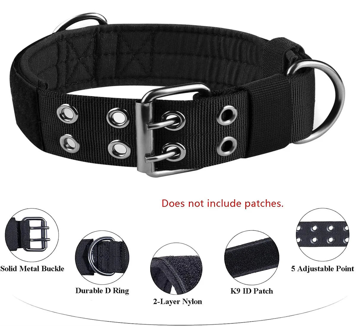 Taktisches Hundehalsband-Leine-Set – verstellbare Militärhalsbänder für Haustiere