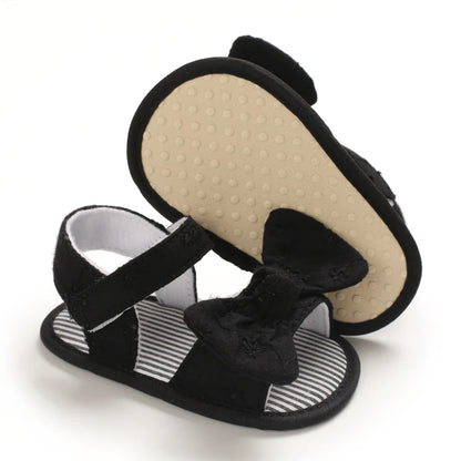 Baby Mädchen Sandalen mit Schleife, atmungsaktiv, flach, Prinzessin, weiche Sohle