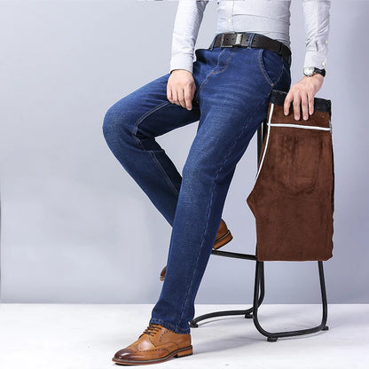 Men's Fleece-Lined Straight Jeans