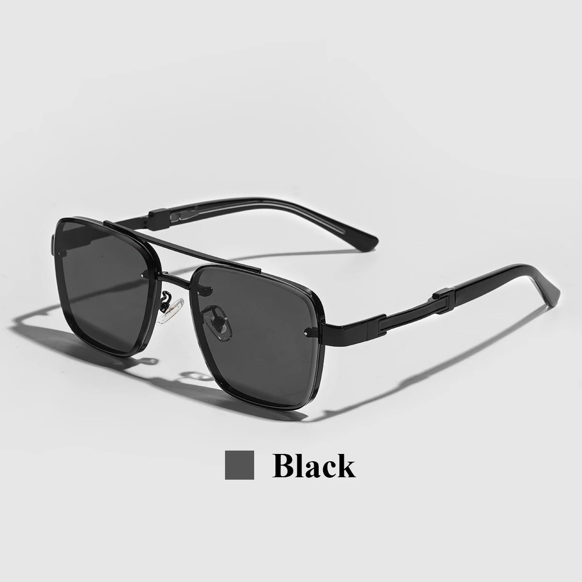Men's Square Metal Frame Gradient Sunglasses