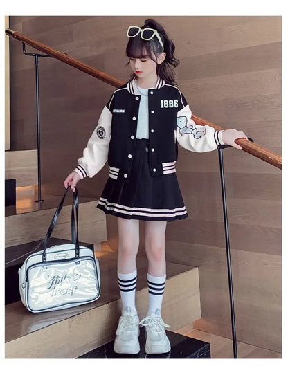 Junior Girls Baseball Suit 2 Pieces Student Set