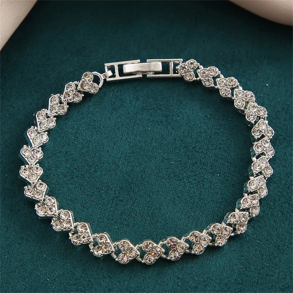 Bracelet gothique géométrique en cristal pour femme – Bracelet à maillons orné de strass