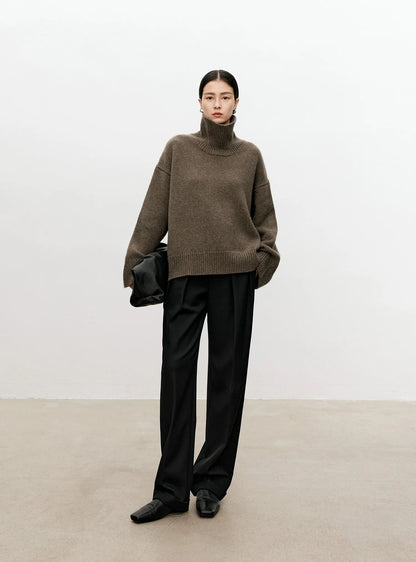 Schicker übergroßer Rollkragenpullover für Damen