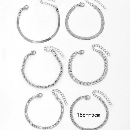 Metal Twist Chain Bracelet Set for Women