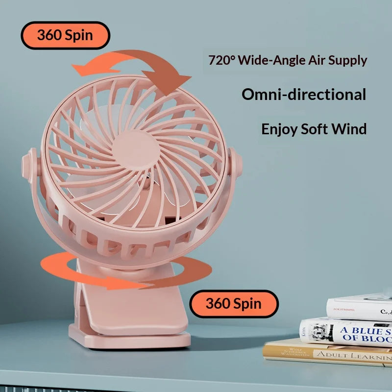 Outdoor Camping Rechargeable Clip Fan
