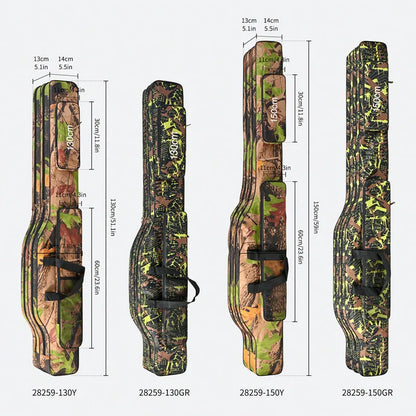 1,3 m/1,5 m faltbare doppellagige Angeltasche – Aufbewahrungsset für Angelruten im Freien