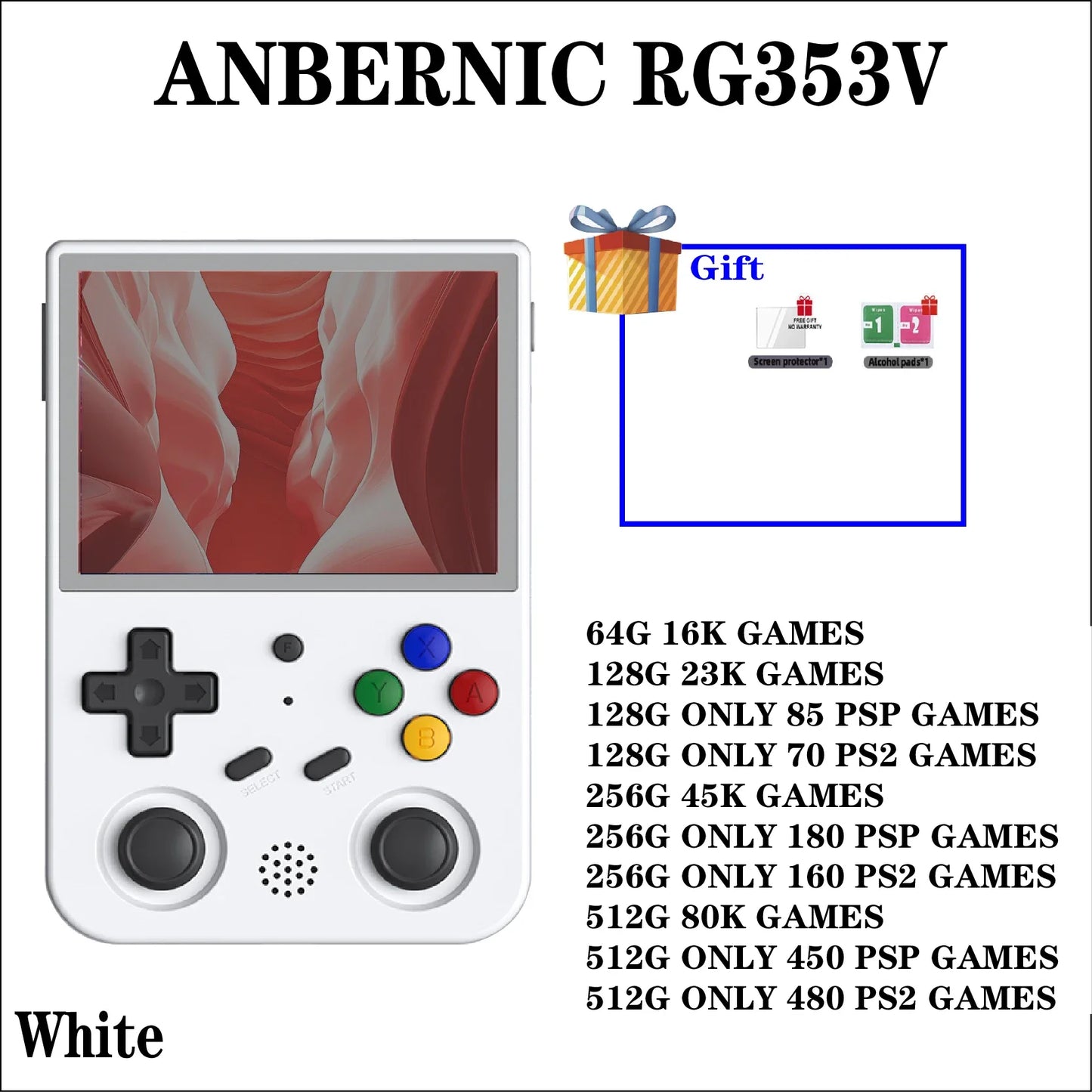 RG353V /353VS Handheld Game Consolas 3.5 INCH T618 Android 11 Linux OS RK3566 Built-in 20 Simulator  PSP Birthday Gift