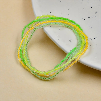 4PCS Glow in the Dark Bracelets Set for Women – Luminous Resin Elastic Stretch Bracelet Stack