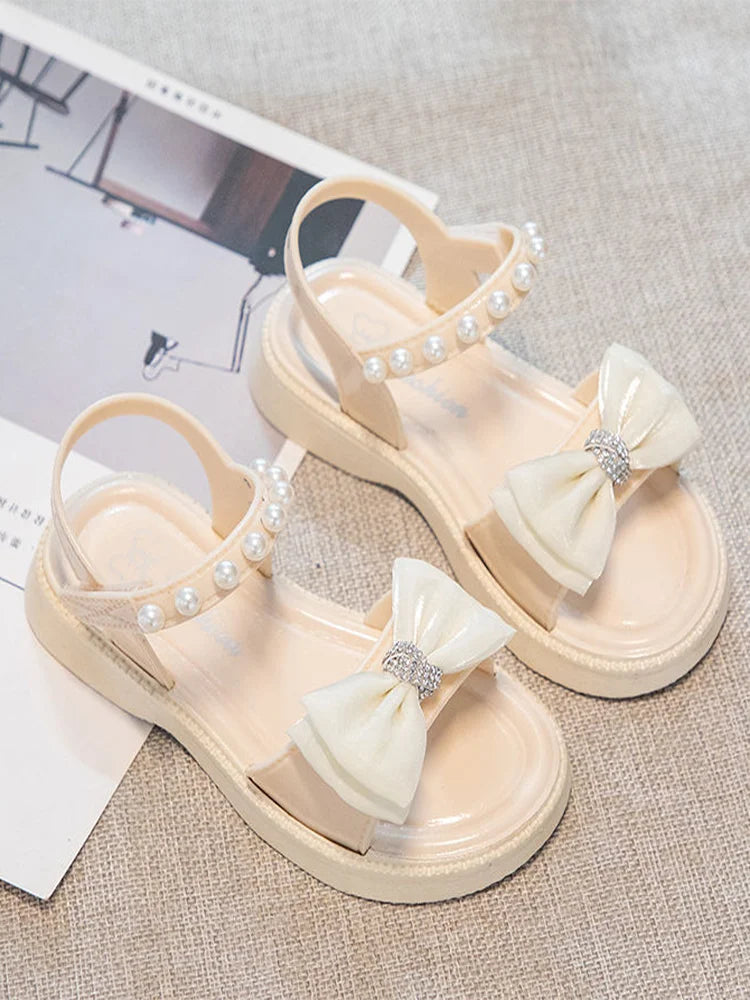Pearl Bow Girl's Sandals