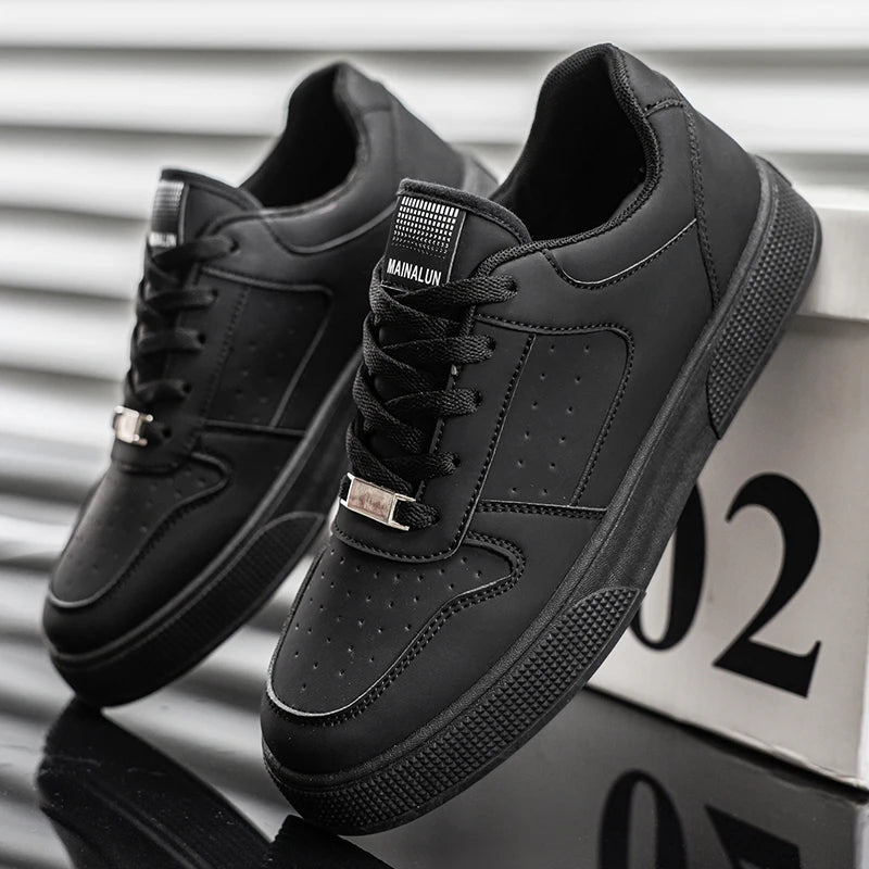 Herren Casual Leder Bequeme flache Slip-on Weiße Schuhe