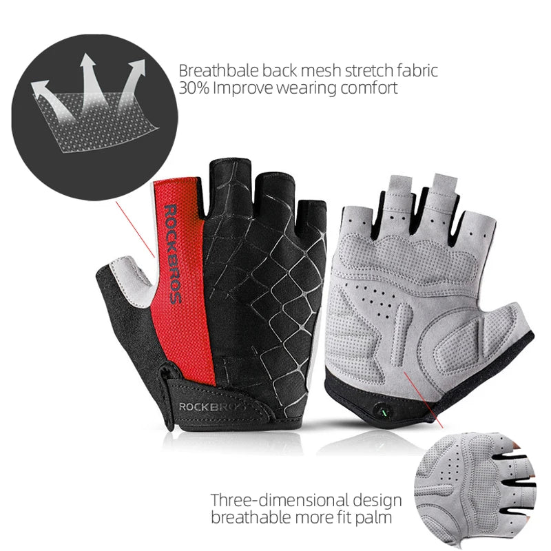 ROCKBROS Halbfinger-Fahrradhandschuhe
