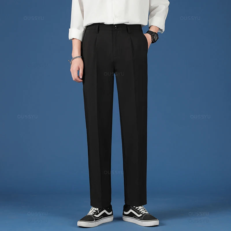 Pantalon de costume d'affaires coréen lisse printemps/été