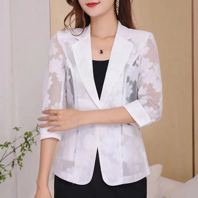 Loose Office Lady Button Spliced Blouse