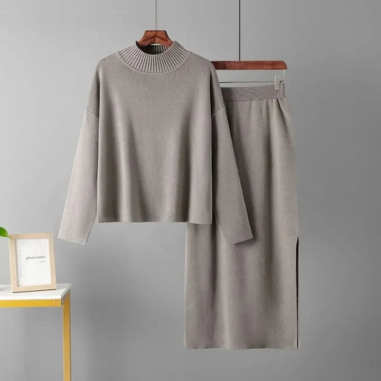 Women's Loose Casual Knitted Sweater - 2 Piece Tracksuit